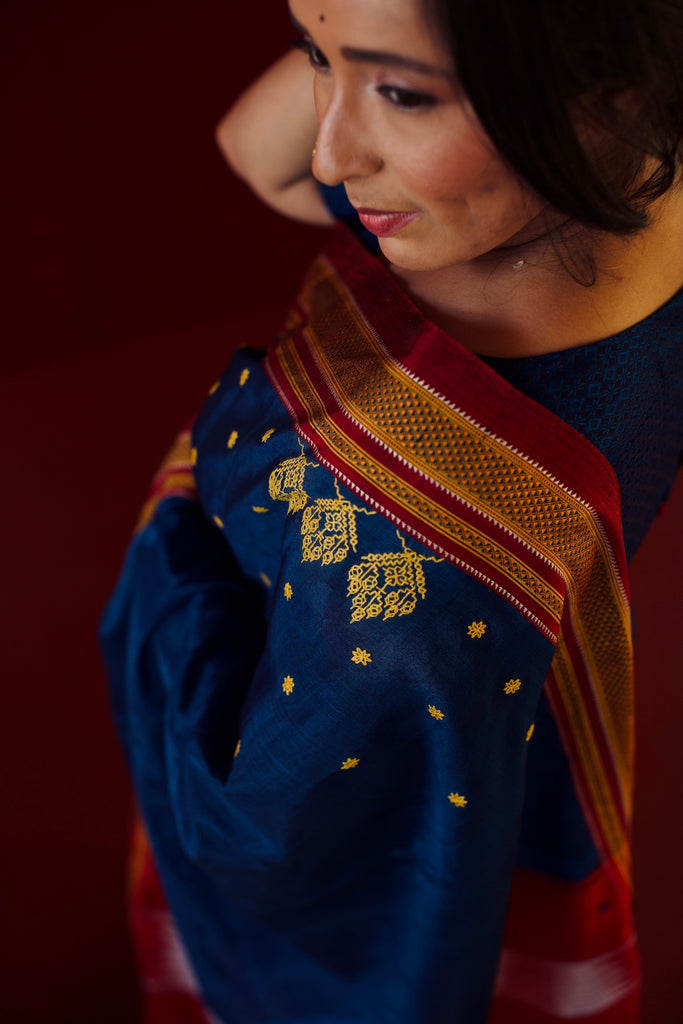 Blue sari