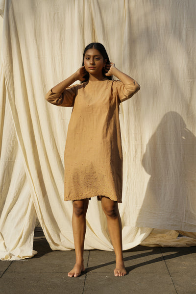 Brown high neck tunic