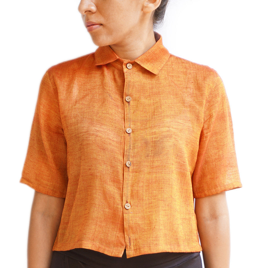 Orange crop shirt - shopdori